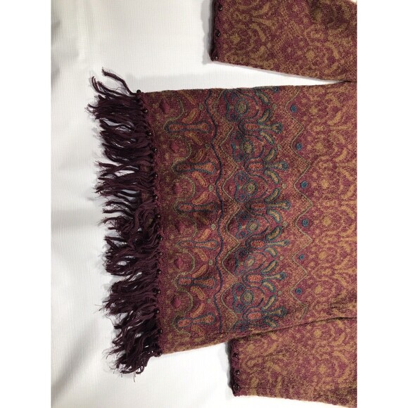 Express Tricot Vintage Ramie Wool Blend Sweater Embroidered Artsy Tassels Sz XS - Picture 2 of 8